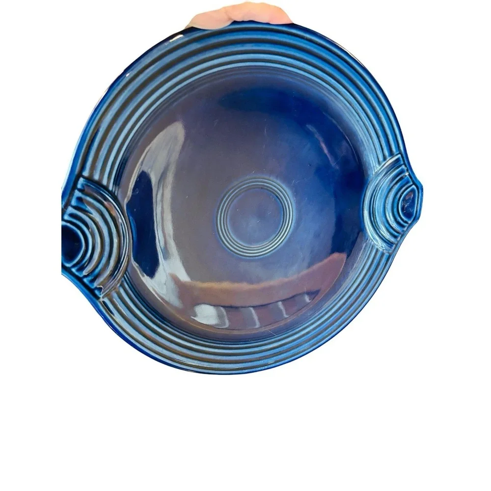 Fiesta Sapphire Blue Art Deco platter cake plate